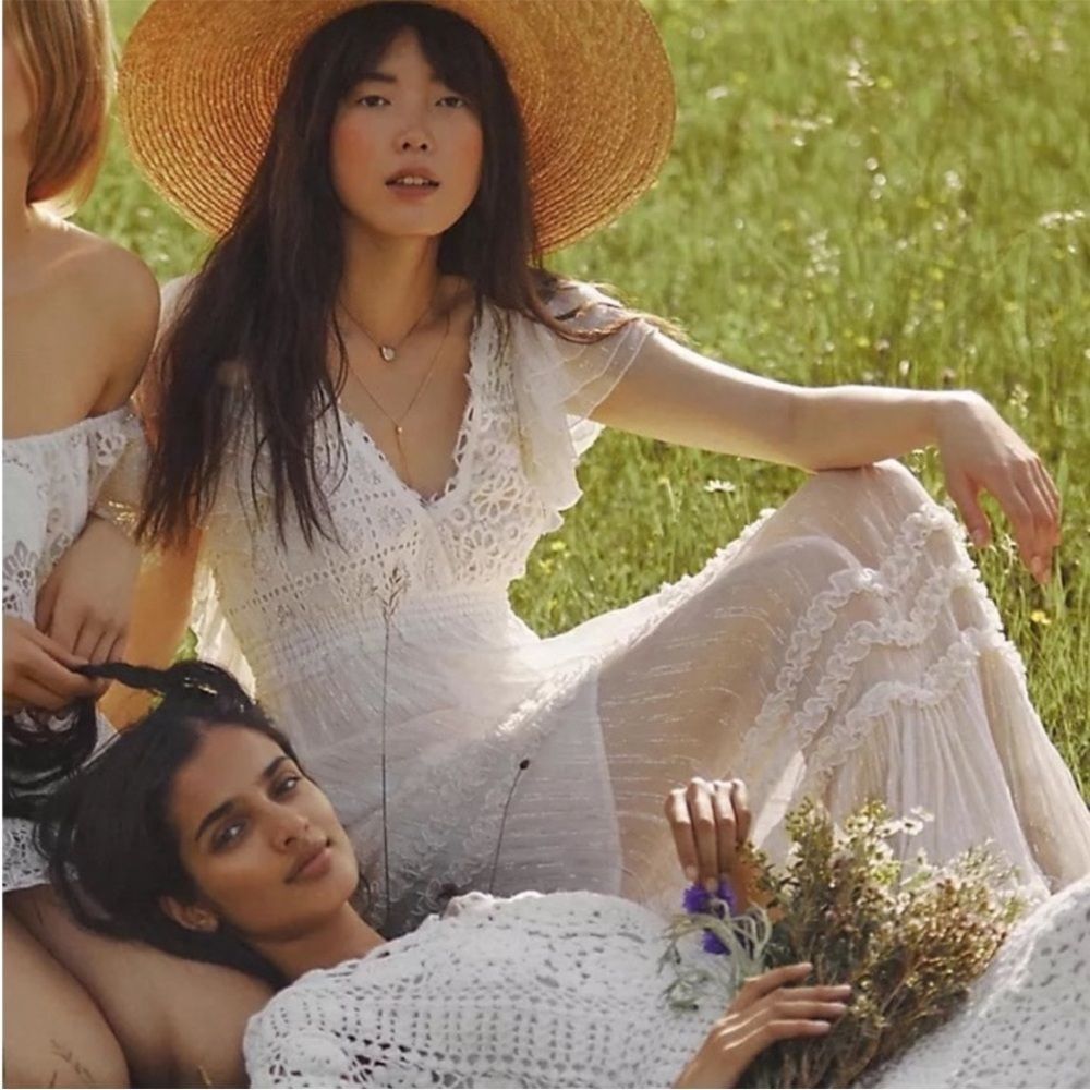 Free People Ivory Lace Maxi Dress - Picture 2 of 10
